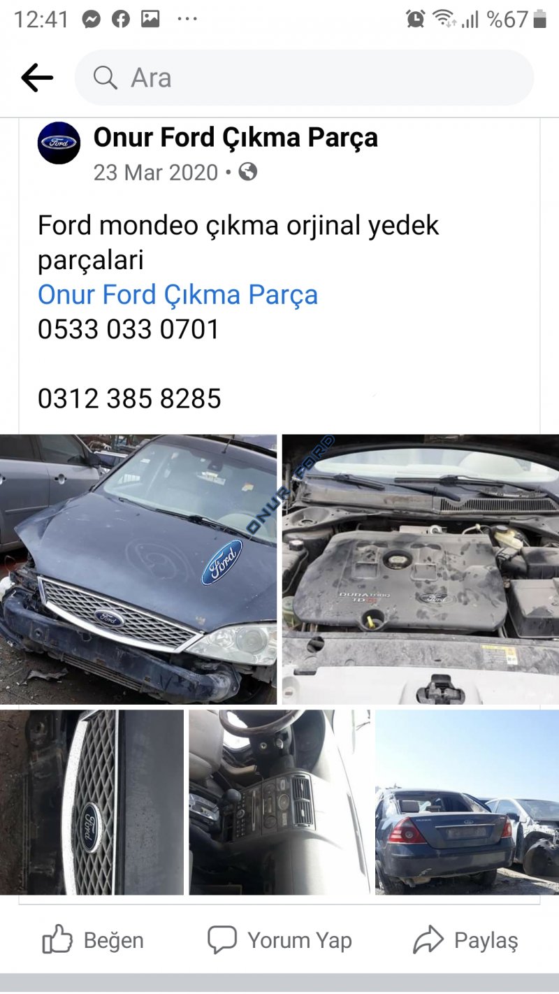 Ford modelleri çıkma parça 